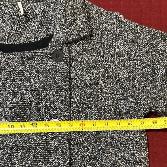 Free People Slouchy Moto Charcoal Gray/Black Tweed Jacket Size Medium - Picture 12 of 14